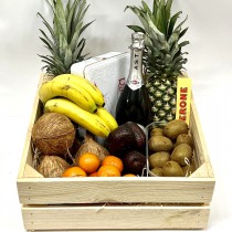 Box with fruits and Asti Martini